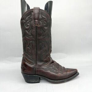 Laredo Mens 7D Hawk Western Cowboy Boots Brown Leather 6862 Snip Toe Rodeo Biker